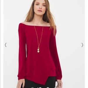 WHBM red off the shoulder top. New, never worn.
